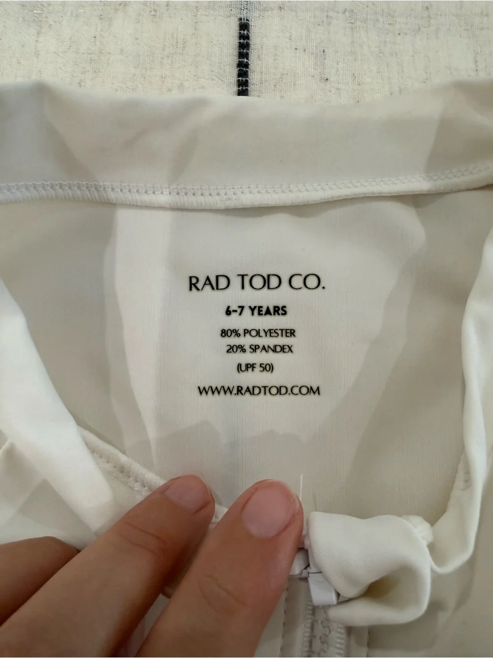 Rad Tod Co KIDS White Rashguard Swim Top